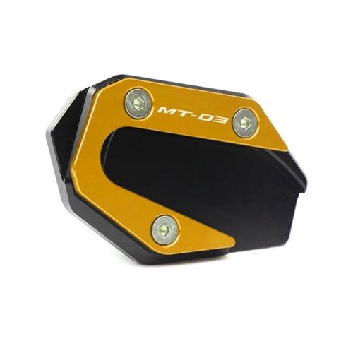 GMBAIH Eskalieren Für YZF-R3 YZF-R25 MT-03 MT-25 YZF MT R3 R25 Ständer Fuß Seitenständer Verlängerungspolster Stützplatte Vergrößern(Gold) von GMBAIH