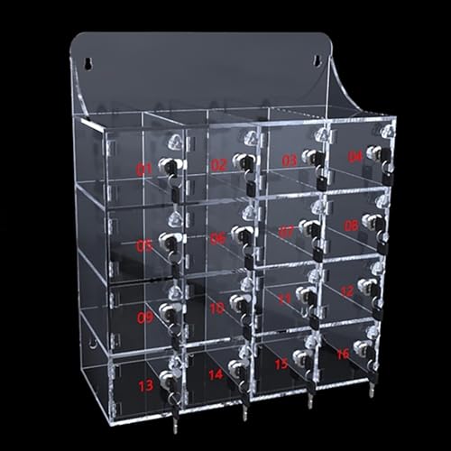 Acryl Handy Schließfach Box, Handy Safe, Handy Aufbewahrungsbox mit Türschlössern und Schlüsseln, Transparentes Handy-Schließfach für Das Schulfabrikbüro(42.5x18.5x52.5cm/17x7x21in) von GMBAYUE