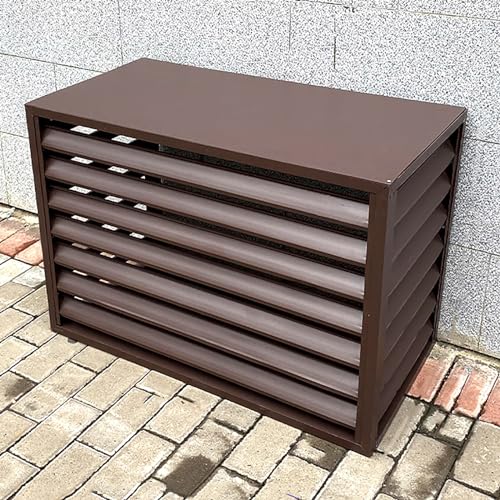 GMBAYUE Aluminium Klimaanlage Abdeckung, Klimaanlagen-Schutzabdeckung für Außengeräte, Sichtschutz Zäune, Geeignet für Innenhöfe, Garden und Außenbereich (Color : Brown, Size : 1.5P) von GMBAYUE