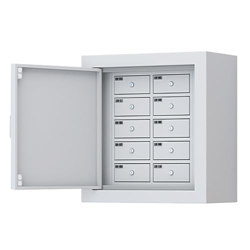 GMBAYUE Handy Tresor, Handygarage, Handy-Spind zur Wandmontage, Handy-Schließfach mit Ladegerät und Schlüsselschloss für Büro, Schule, Fabrik(45x24x48cm/18x9x19in) von GMBAYUE