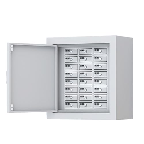GMBAYUE Handy Tresor, Handygarage, Handy-Spind zur Wandmontage, Handy-Schließfach mit Ladegerät und Schlüsselschloss für Büro, Schule, Fabrik(45x25x48cm/18x9x19in) von GMBAYUE