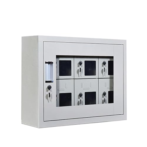 GMBAYUE Handytresor, Handy-Stahlschließfach, Doppelte Sicherheitstür mit Schlüsselschloss, Handy-Aufbewahrungsschrank für Klassenzimmer, Bürofabrik(52x30x45cm/20x12x18in) von GMBAYUE