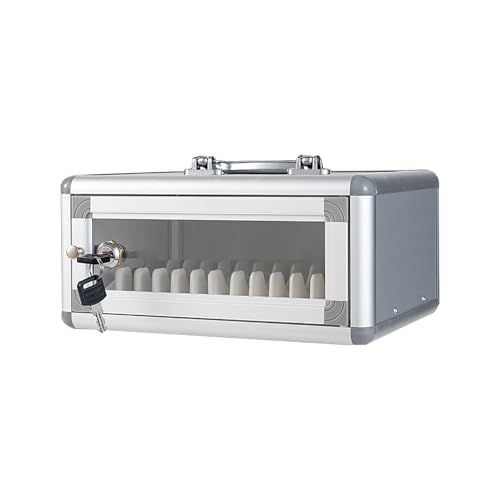 GMBAYUE Tragbarer Handy-Schließfach, 12/24/36/48/60/72-Slot-Handy-Aufbewahrungsschrank, Abschließbare Telefon-Sicherheitsbox for Büro, Klassenzimmer, Fitnessstudio(26.5x20x12.5cm/10x8x5in) von GMBAYUE