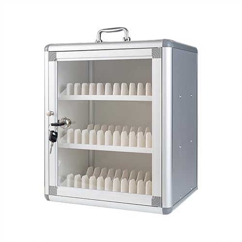 GMBAYUE Tragbarer Handy-Schließfach, 12/24/36/48/60/72-Slot-Handy-Aufbewahrungsschrank, Abschließbare Telefon-Sicherheitsbox for Büro, Klassenzimmer, Fitnessstudio(26.5x20x31cm/10x8x12in) von GMBAYUE