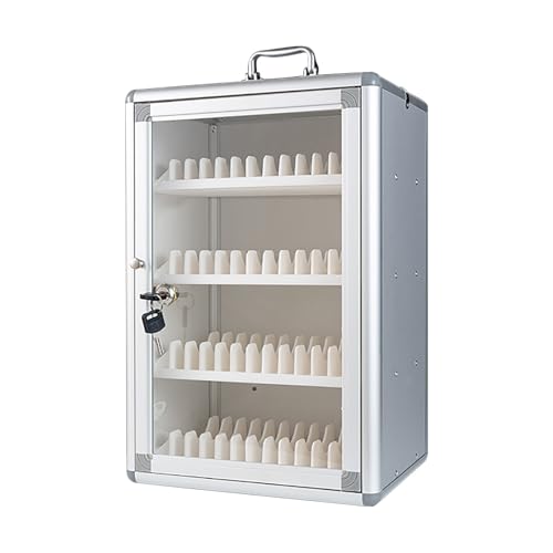 GMBAYUE Tragbarer Handy-Schließfach, 12/24/36/48/60/72-Slot-Handy-Aufbewahrungsschrank, Abschließbare Telefon-Sicherheitsbox for Büro, Klassenzimmer, Fitnessstudio(26.5x20x49.5cm/10x8x19.5in) von GMBAYUE