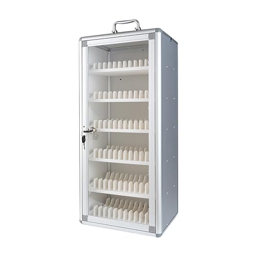 GMBAYUE Tragbarer Handy-Schließfach, 12/24/36/48/60/72-Slot-Handy-Aufbewahrungsschrank, Abschließbare Telefon-Sicherheitsbox for Büro, Klassenzimmer, Fitnessstudio(26.5x20x60.5cm/10x8x24in) von GMBAYUE