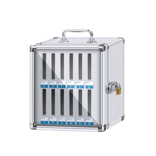 Handy Safe Metall, Handy Transparent Türschloss Box, Aluminiumlegierung, Handy Aufbewahrungsbox, Handy Schließfach mit Griff for Schulklassenzimmer, Büroprüfung(23x19x25cm/9x7x10in) von GMBAYUE