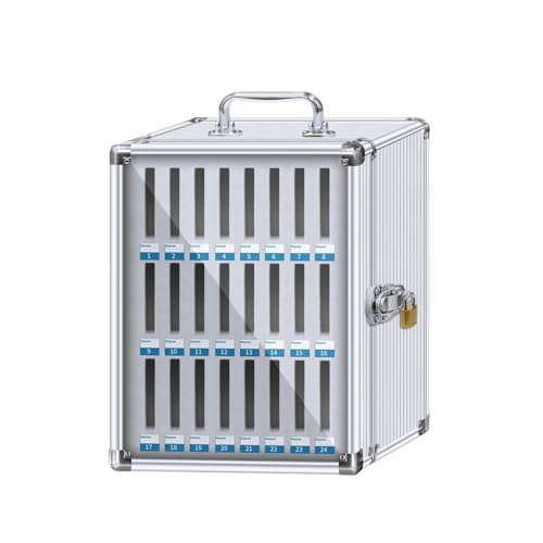 Handy Safe Metall, Handy Transparent Türschloss Box, Aluminiumlegierung, Handy Aufbewahrungsbox, Handy Schließfach mit Griff for Schulklassenzimmer, Büroprüfung(28x19x36cm/11x7x14in) von GMBAYUE