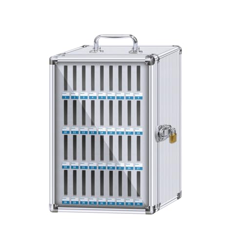 Handy Safe Metall, Handy Transparent Türschloss Box, Aluminiumlegierung, Handy Aufbewahrungsbox, Handy Schließfach mit Griff for Schulklassenzimmer, Büroprüfung(32x19x47cm/13x7x18.5in) von GMBAYUE
