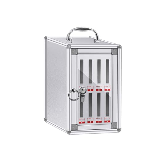 Handy-Schließfach Handygarage Handy Safe Handytresor Aluminiumlegierung Wandmontierte Aufbewahrungsbox mit Schloss und Griff for Das Büro Klassenzimmer Fitnessstudio(16x20x26cm/6x8x10in) von GMBAYUE