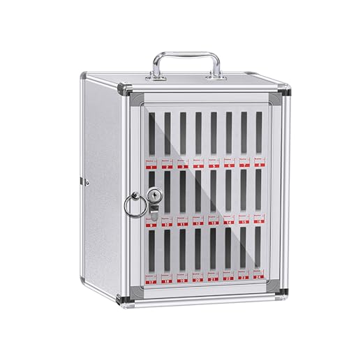 Handy-Schließfach Handygarage Handy Safe Handytresor Aluminiumlegierung Wandmontierte Aufbewahrungsbox mit Schloss und Griff for Das Büro Klassenzimmer Fitnessstudio(28x20x38cm/11x8x15in) von GMBAYUE
