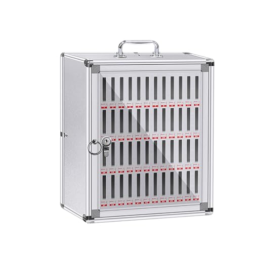 Handy-Schließfach Handygarage Handy Safe Handytresor Aluminiumlegierung Wandmontierte Aufbewahrungsbox mit Schloss und Griff for Das Büro Klassenzimmer Fitnessstudio(40x20x49cm/16x8x19in) von GMBAYUE
