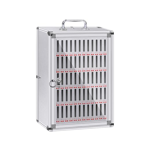 Handy-Schließfach Handygarage Handy Safe Handytresor Aluminiumlegierung Wandmontierte Aufbewahrungsbox mit Schloss und Griff for Das Büro Klassenzimmer Fitnessstudio(40x20x60cm/16x8x24in) von GMBAYUE