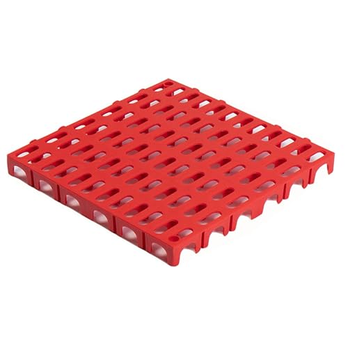 Leichte Kunststoffpalette, Verschachtelbare Aufbewahrungsgitter-Pads, Atmungsaktive Gitter-Lüftungs-Palette für Restaurantküchen, Geschäfte, Supermärkte, Keller, Lagerhallen(Red,50x50cm/20x20in) von GMBAYUE