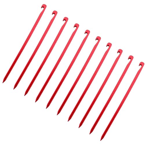 10 x lange Zeltheringe aus Aluminiumlegierung, verstärktes Kopf-Design, Metallstruktur für Camping-Umgebung, Zelt, Felsenpfähle von GMBYLBY