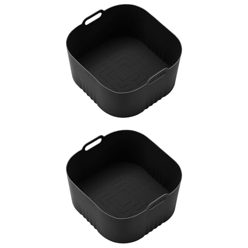 2 Pack Silicon Liner Nicht Stallluft Frittierende Kochmatten Multifunktional Silikonluft Friteus Pads Silikonluft Friteusschale Tablett von GMBYLBY