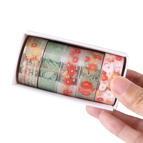 5Rolls Ästhetisches Klebeband Dekoratives Klebeband Wasserfestes Klebeband Für Notebooks Journal Foto Album 15mmx2m Scrapbooking Tape 5Rolls Ästhetisches Klebeband Dekoratives Klebeband Wasserfestes Klebeband Für Notebooks Journal Foto Album 15mmx2m Scrapbooking Tape von GMBYLBY