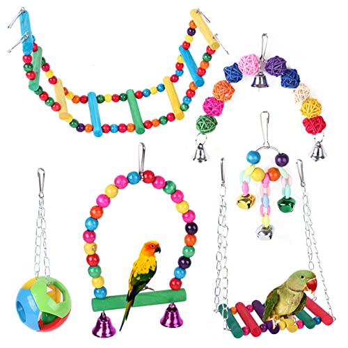 GMBYLBY Bird Swing Toy Shortder Ladder Bridge Vogel Futtersuche Wall Spielzeug Kaute Papagei Käfig Futtersuche Birdtoy Shotes Leiter von GMBYLBY