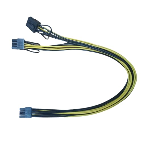 GMBYLBY Haltbarkeit Stromverlängerungskabel Mit CPU 8Pin Auf Doppelte 6+2Pin Anschlüsse Computergrafikkabel 18AWG Kabel 39cm von GMBYLBY
