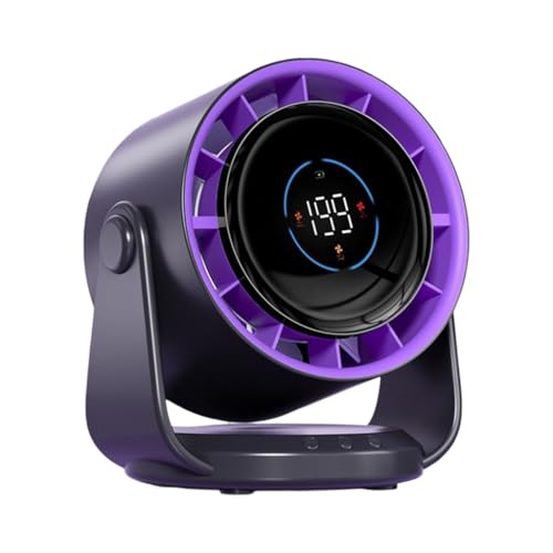GMBYLBY Kleiner Ventilator, digitales Display, 4000 mAh, mit einstellbarer Geschwindigkeit, geeignet für Schreibtisch und Wand im Innenbereich von GMBYLBY