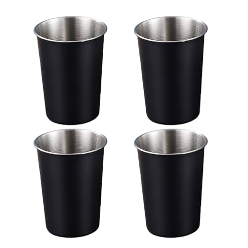 GMBYLBY Set mit 4 Edelstahl-Trinkgläsern für Zuhause und Aktivitäten im Freien von GMBYLBY
