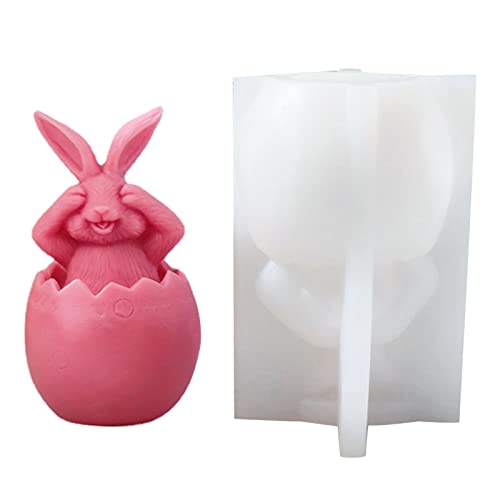 Handgefertigter Kerzenform Schimmelpilze Hase Silikonform Wiederverwendbares Langohr Ei Kaninchen Harz Kerze Aromatherapie Epoxy Art Schokolade Für Süßigkeiten Die Multifunktionale Wohnkultur von GMBYLBY