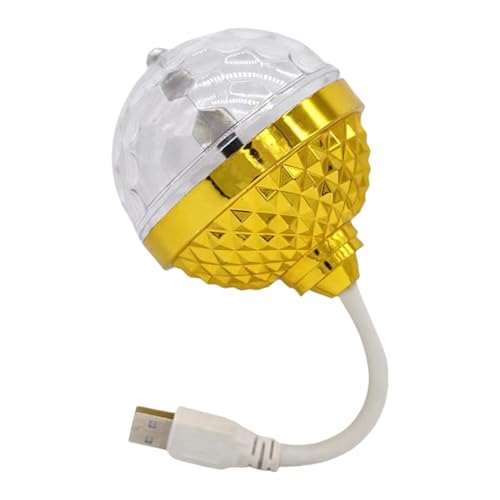 Kleines USB-Partylicht, automatisch, rotierend, bunte Projektion, energieeffiziente Glühbirnen-Textur für thematische Dekoration, tragbares Disco-Licht für Heimpartys von GMBYLBY