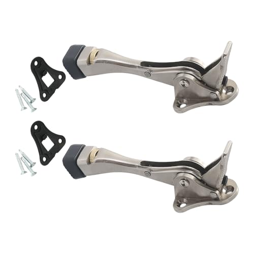 Metall-Türstopper, verstellbarer Türstopper, Wandschutz, Türhalter mit rutschfester Gummispitze, Zinklegierung, Türstopper, Wandschutz, 2 Stück von GMBYLBY