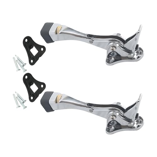 Metall-Türstopper, verstellbarer Türstopper, Wandschutz, Türhalter mit rutschfester Gummispitze, Zinklegierung, Türstopper, Wandschutz, 2 Stück von GMBYLBY