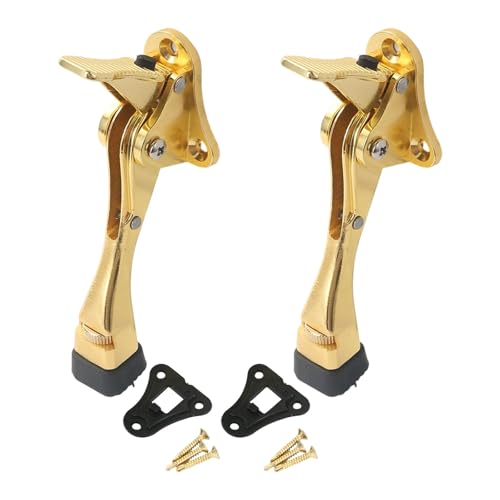 Metall-Türstopper, verstellbarer Türstopper, Wandschutz, Türhalter mit rutschfester Gummispitze, Zinklegierung, Türstopper, Wandschutz, 2 Stück von GMBYLBY