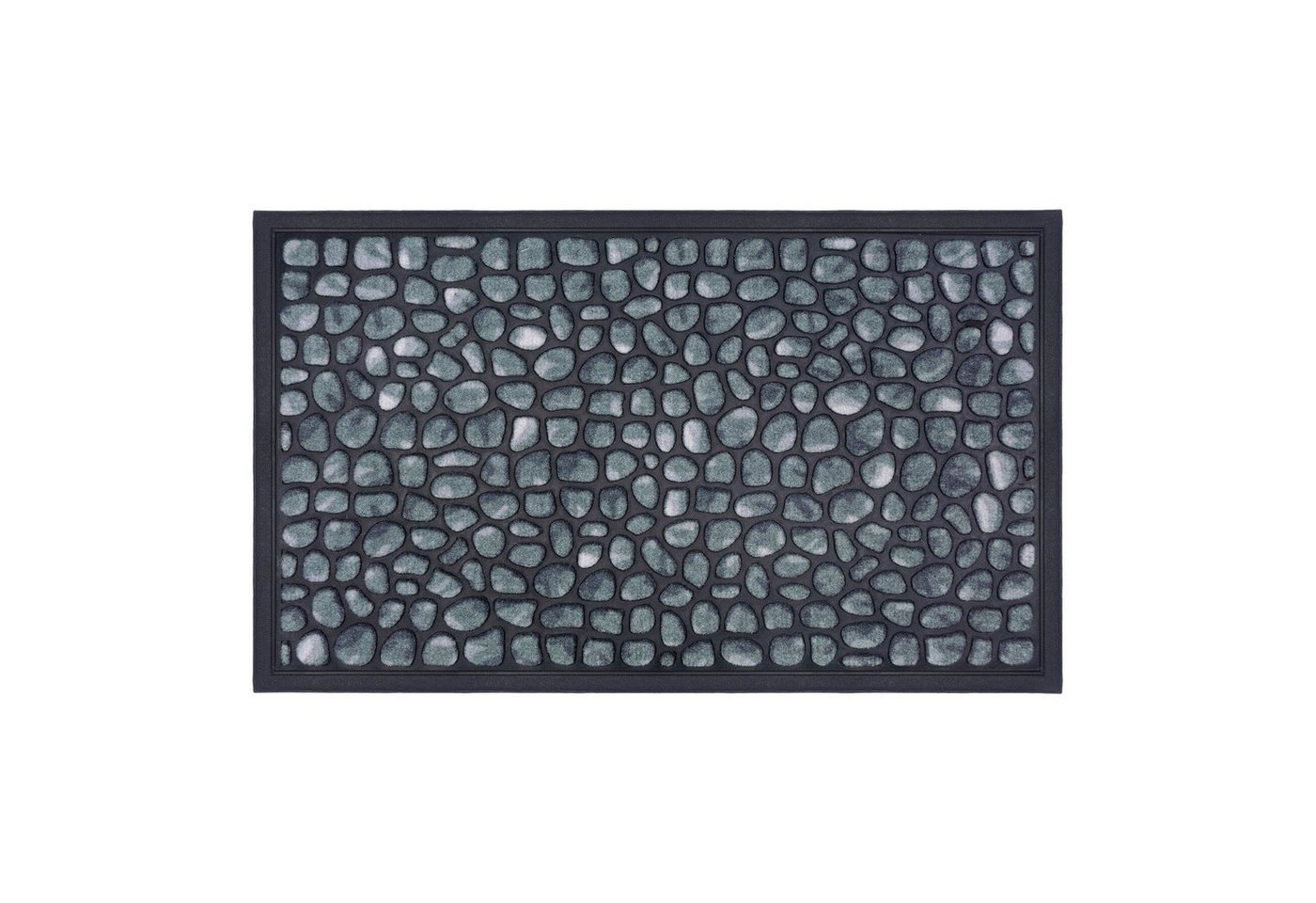 Fußmatte SANTORINI, GMD Living, rechteckig, Höhe: 9 mm, Fußmatte mit Steinemuster für den Innen- und Außenbereich, 45 x 75 cm von GMD Living