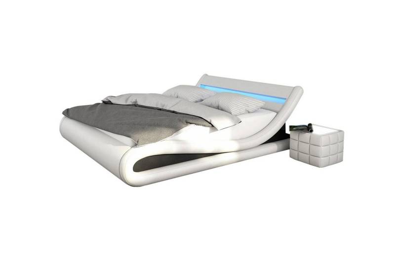 GMD Living Bett STETTIN (1-tlg), Polsterbett mit LED, Liegefläche: 140 x 200 cm von GMD Living