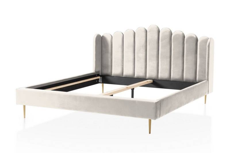 GMD Living Bett TORUN (1-tlg), Muschelbett mit Samt-Bezug, Liegefläche: 180 x 200 cm von GMD Living