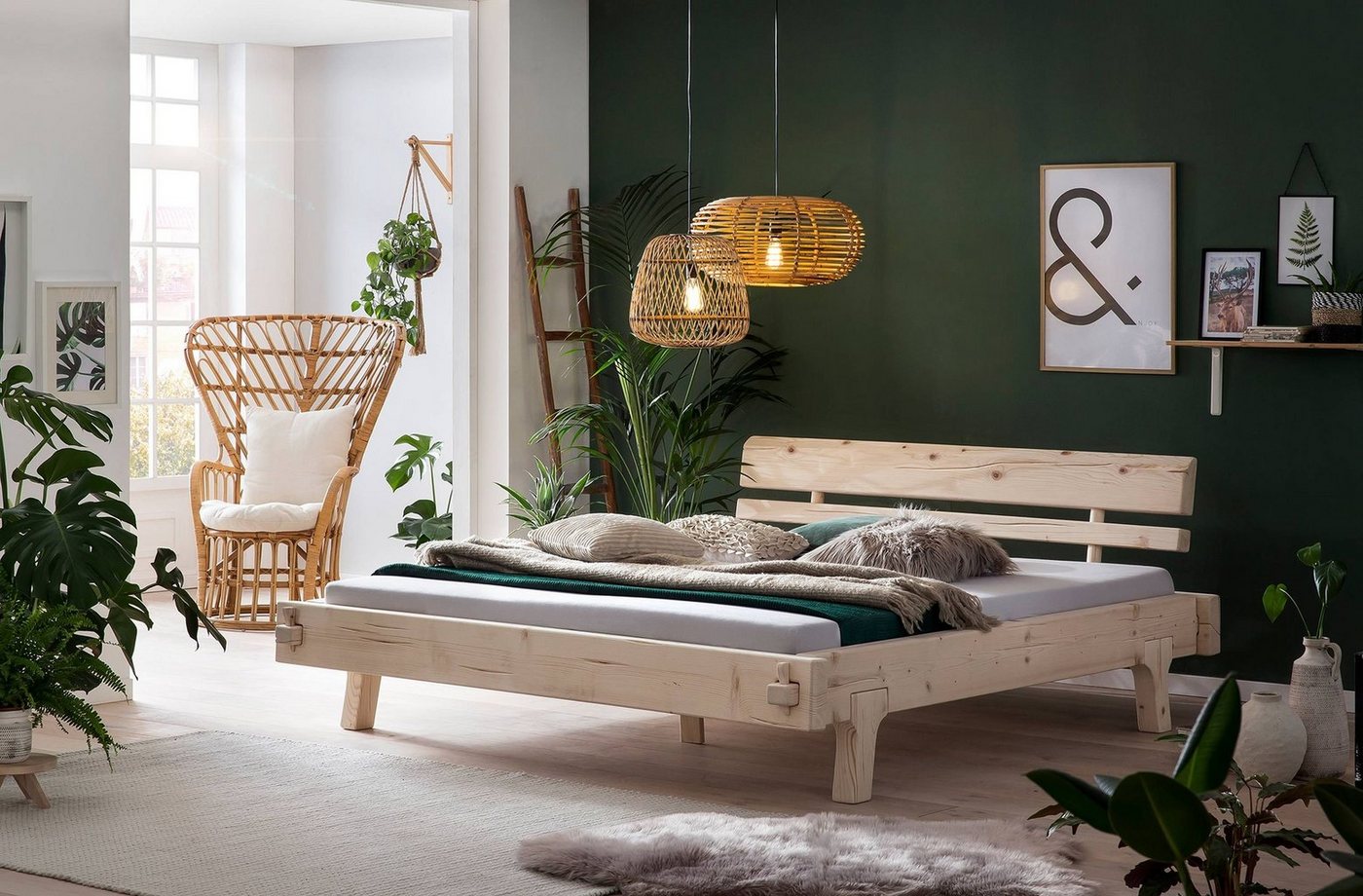 GMD Living Bett ZENICA (1-tlg), Balkenbett aus massivem Fichtenholz, Liegefläche: 140 x 200 cm von GMD Living