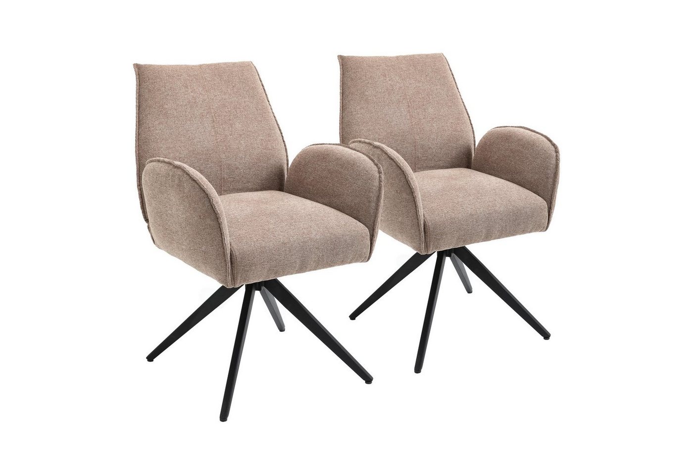 GMD Living Drehstuhl MIMA (2er Set), 2er Set Drehstuhl mit Textilbezug von GMD Living