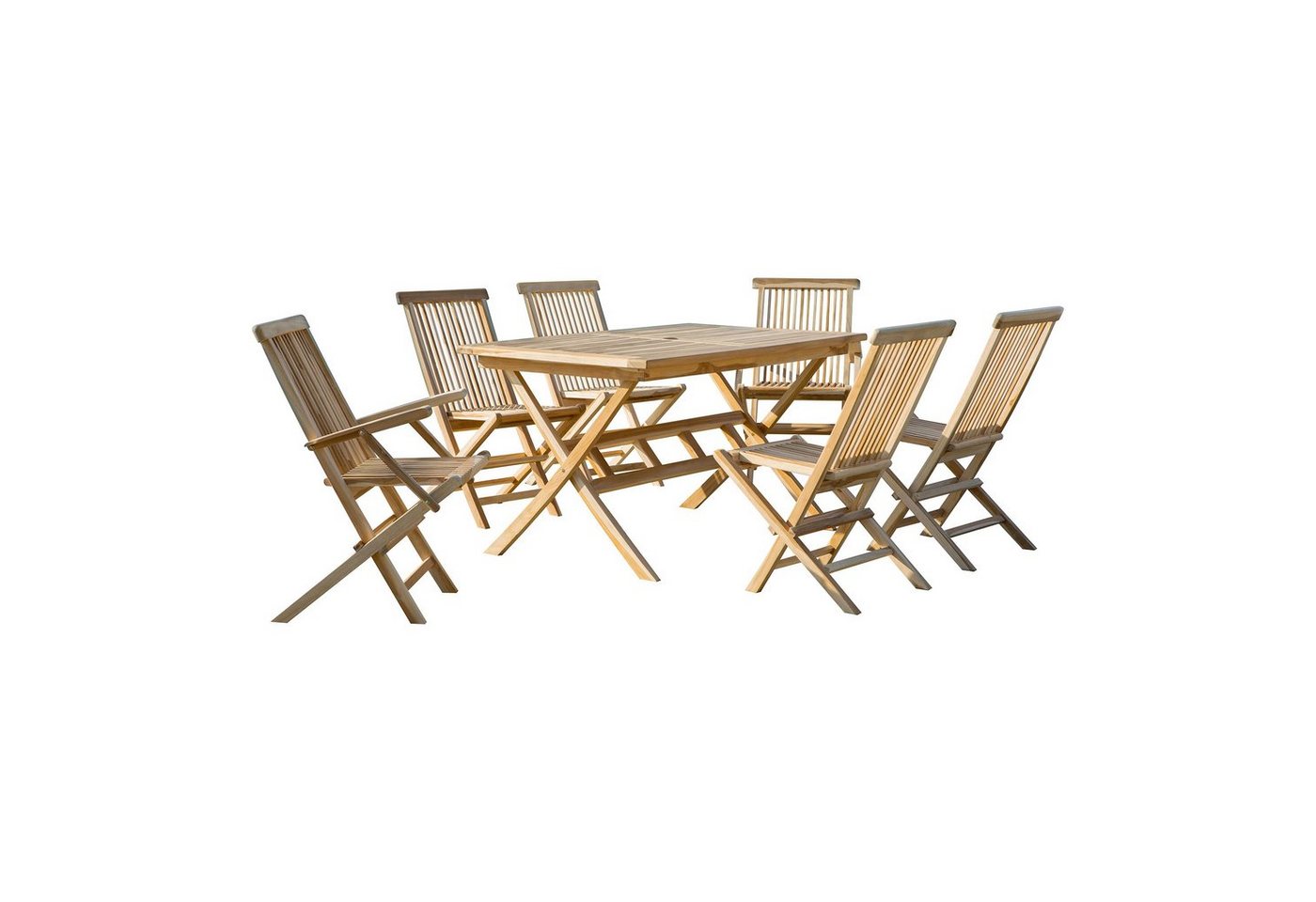 GMD Living Gartenlounge-Set KENDARI, (Garten-Sitzgruppe, 7-tlg., bestehend aus 4 Stühle, 2 Armlehnstühle & Tisch), In- und Outdoor geeignet von GMD Living