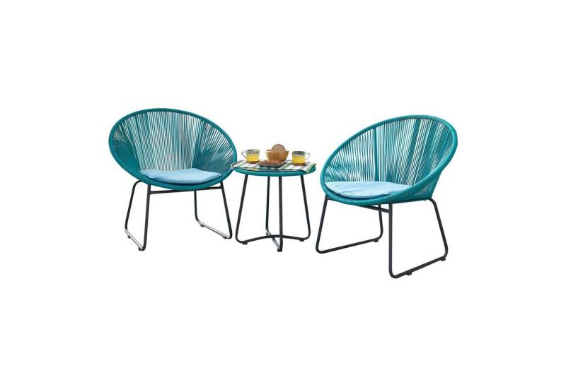 GMD Living Gartenlounge-Set NEUBERG, (Garten-Sitzgruppe, 3-tlg., bestehend aus 2 Stühle, Beistelltisch & Sitzkissen inklusive), In- und Outdoor geeignet von GMD Living