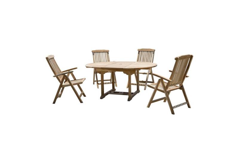 GMD Living Gartenlounge-Set PALU, (Garten-Sitzgruppe, 5-tlg., bestehend aus 4 Armlehnstühle & Tisch), In- und Outdoor geeignet von GMD Living