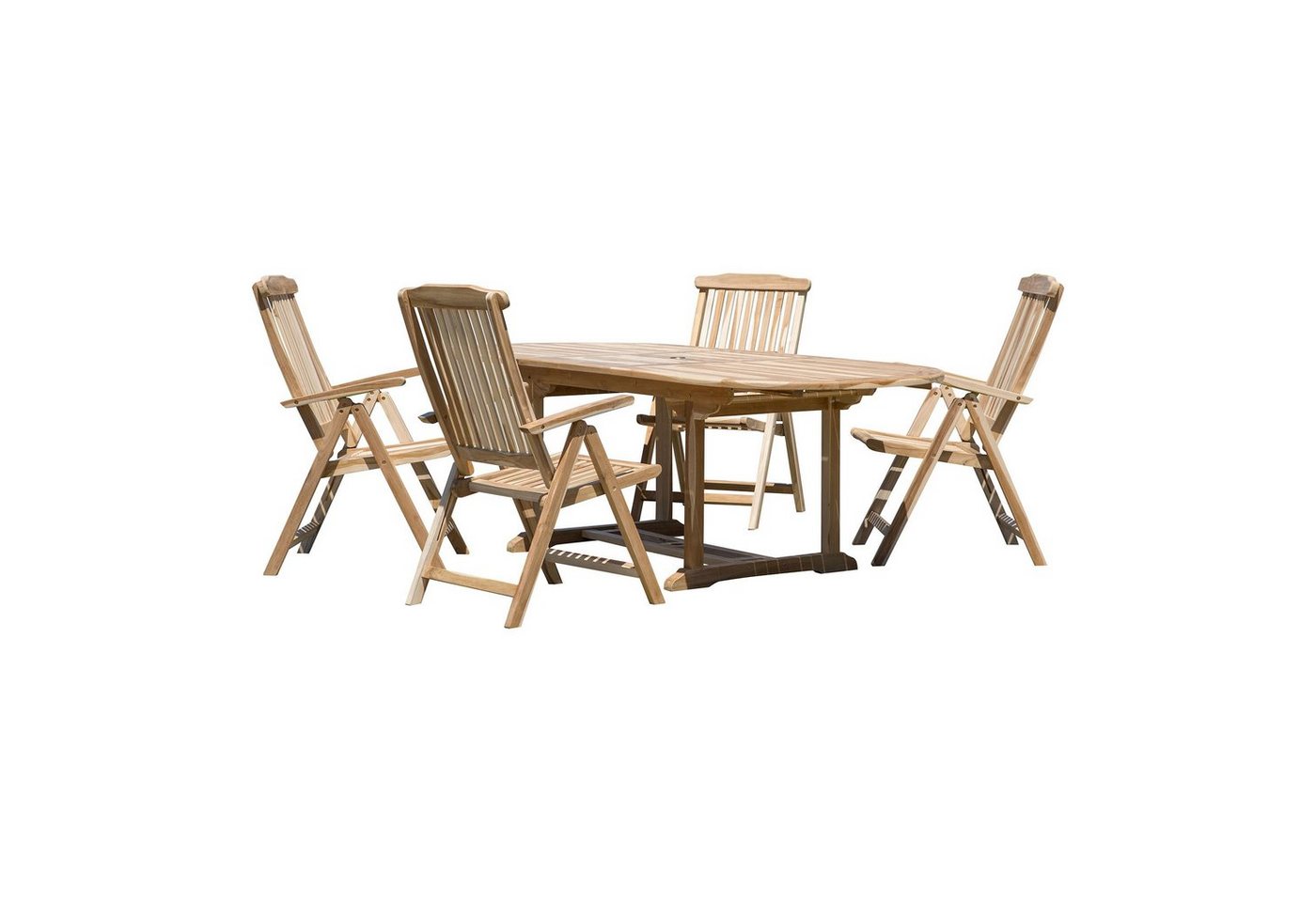GMD Living Gartenlounge-Set PALU, (Garten-Sitzgruppe, 5-tlg., bestehend aus 4 Armlehnstühle & Tisch), In- und Outdoor geeignet von GMD Living
