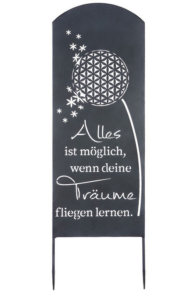 GMD Living Gartenstecker STERNE mit Spruch und Blumenmotiv von GMD Living