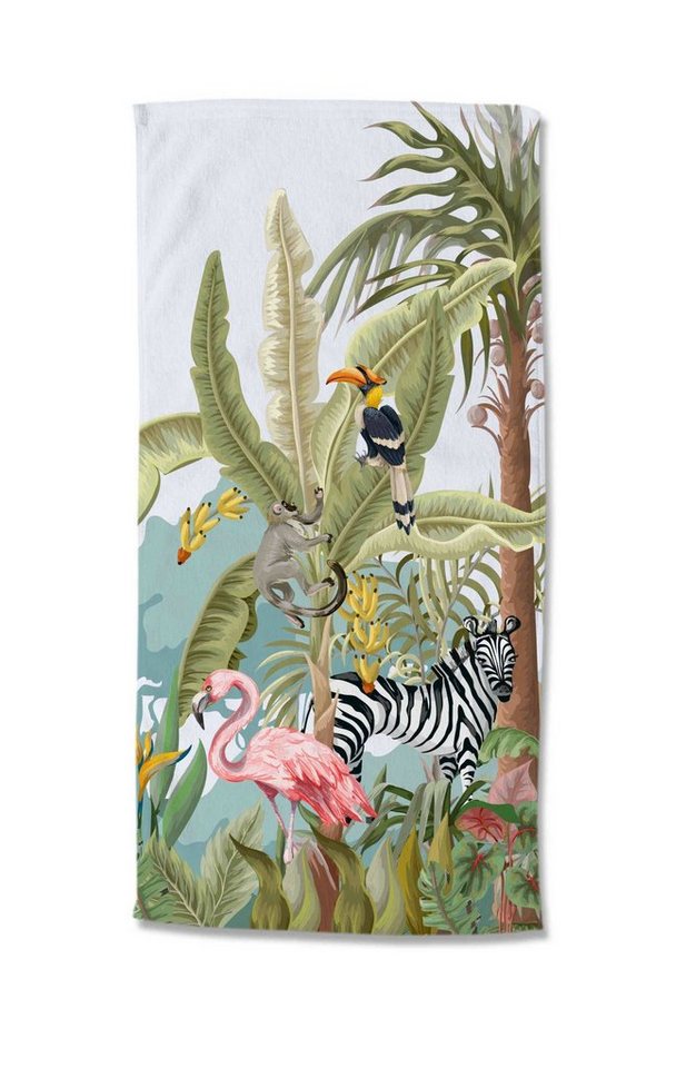 GMD Living Strandtuch JUNGLE PARTY, Motiv: Dschungel Tiere auf der Vorderseite und weiße Rückseite GMD Living Strandtuch JUNGLE PARTY, Motiv: Dschungel Tiere auf der Vorderseite und weiße Rückseite von GMD Living