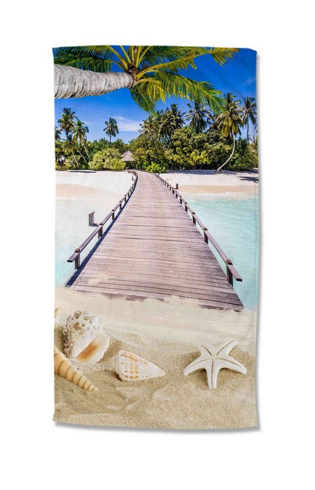 GMD Living Strandtuch MOANA, Motiv: Strand auf der Vorderseite und weiße Rückseite GMD Living Strandtuch MOANA, Motiv: Strand auf der Vorderseite und weiße Rückseite von GMD Living