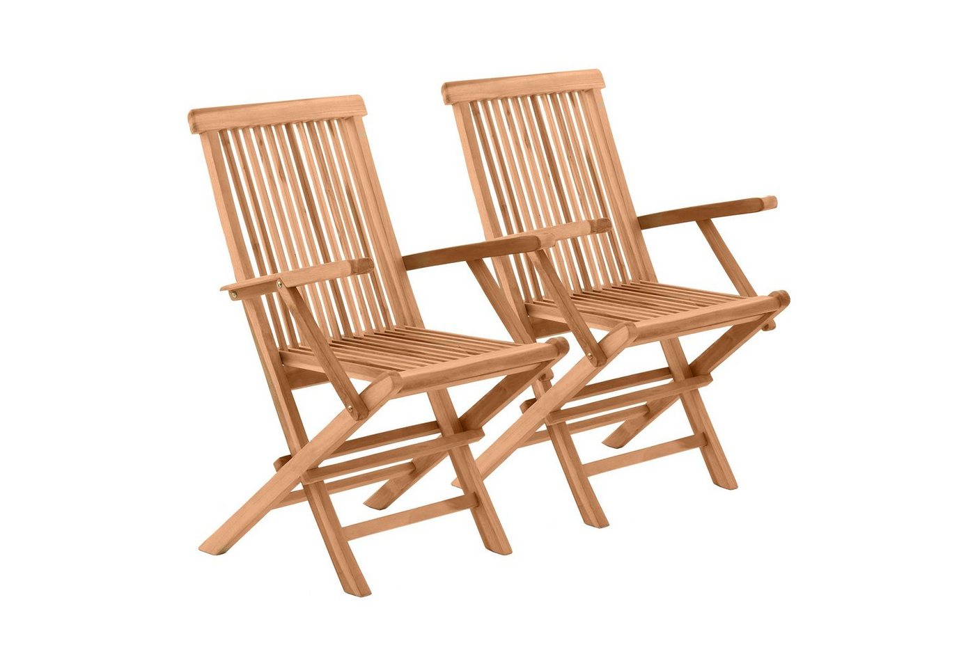 GMD Living Loungesessel KENDARI (2-St), 2er Set Klappsessel mit Armlehnen, aus unbehandeltem Teakholz von GMD Living