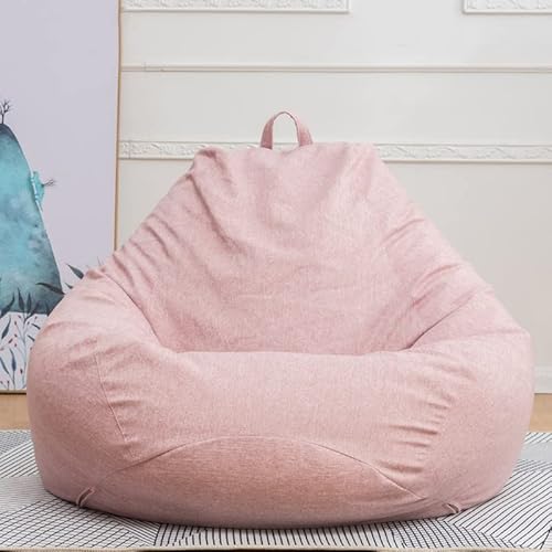 GMDNS Fabrik-Direktverkauf Baumwolle Einzelnes Kleines Sofa Tatami Bequemes Sofa Sitzsack Kreativer Balkon Faules Sofa Sitzsack,Rosa,Extra Groß 100CMX120CM von GMDNS