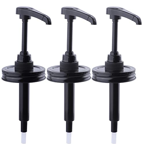 Sirup & Sauce Honigspender Pumpdeckel (3er-Pack) für Einmachglas mit normaler Öffnung, luftdicht und auslaufsicher, Lebensmittelqualität, Gewürzspenderpumpe (Glas nicht im Lieferumfang enthalten) von GMEPOCH