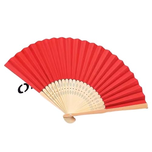 FäCher Festival 10 stücke Hand Gehalten Fan Blank for Hochzeit Party Decor Mi DIY Papier Fans for Praxis Kalligraphie Malerei Fans(Red,10pcs) von GMGQJST