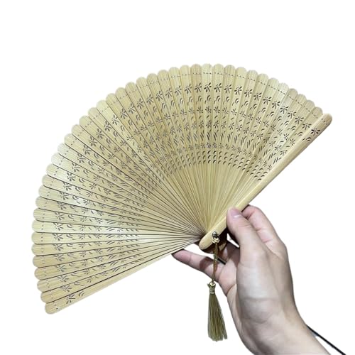 FäCher Festival 18cm Tragbarer Faltbarer Tragbarer Antiker Mini-Faltventilator Retro-Stil Sommer(Color01) von GMGQJST
