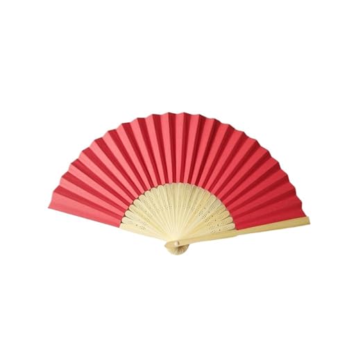 FäCher Festival Handgehaltener Faltfächer, antiker Faltfächer, Sommer-Tanzfächer for Frauen und Mädchen for Tanzen(Red) von GMGQJST