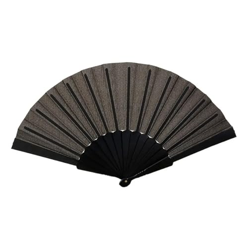 FäCher Festival Tragbarer Faltfächer, schlichter Handfächer aus Kunststoff, eleganter Stoff-Handfächer for Hochzeiten, Reisen, Partys, Tanzen, Cosplay(Black) von GMGQJST