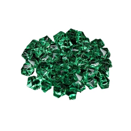 GMGQJST Aquarium Steine 50 Stück Konfetti Hochzeit Ornament Kopfsteinpflaster Aquarium Landschaft Bunte Kunststeine ​​Kristall Eiswürfel Vasenfüller Kieselsteine(Dark Green) von GMGQJST